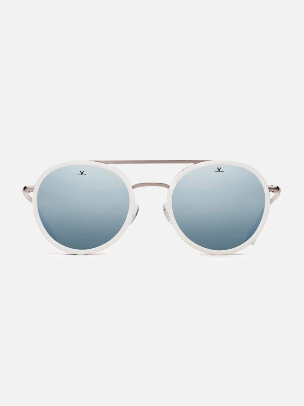 vuarnet sunglasses EDGE ROUND White / Pure Grey Silver Mirror